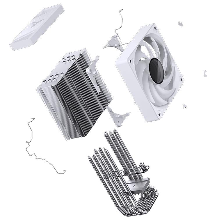 A large main feature product image of Jonsbo CR-1000 V2 PRO ARGB CPU Cooler (White)