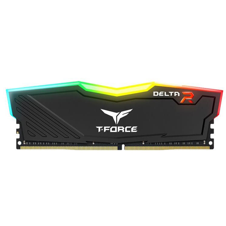 A large main feature product image of Team T-Force Delta RGB 16GB Kit (2x8GB) DDR4-3200 C16