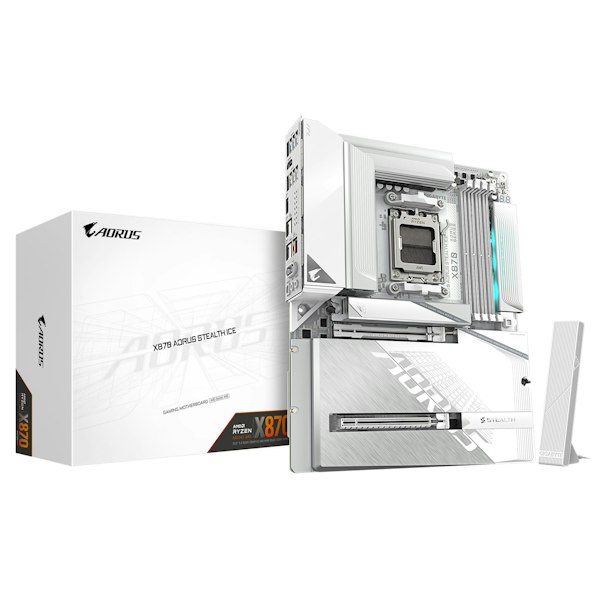 Gigabyte X870 AORUS STEALTH ICE AM5 ATX Reverse Connector Desktop Motherboard