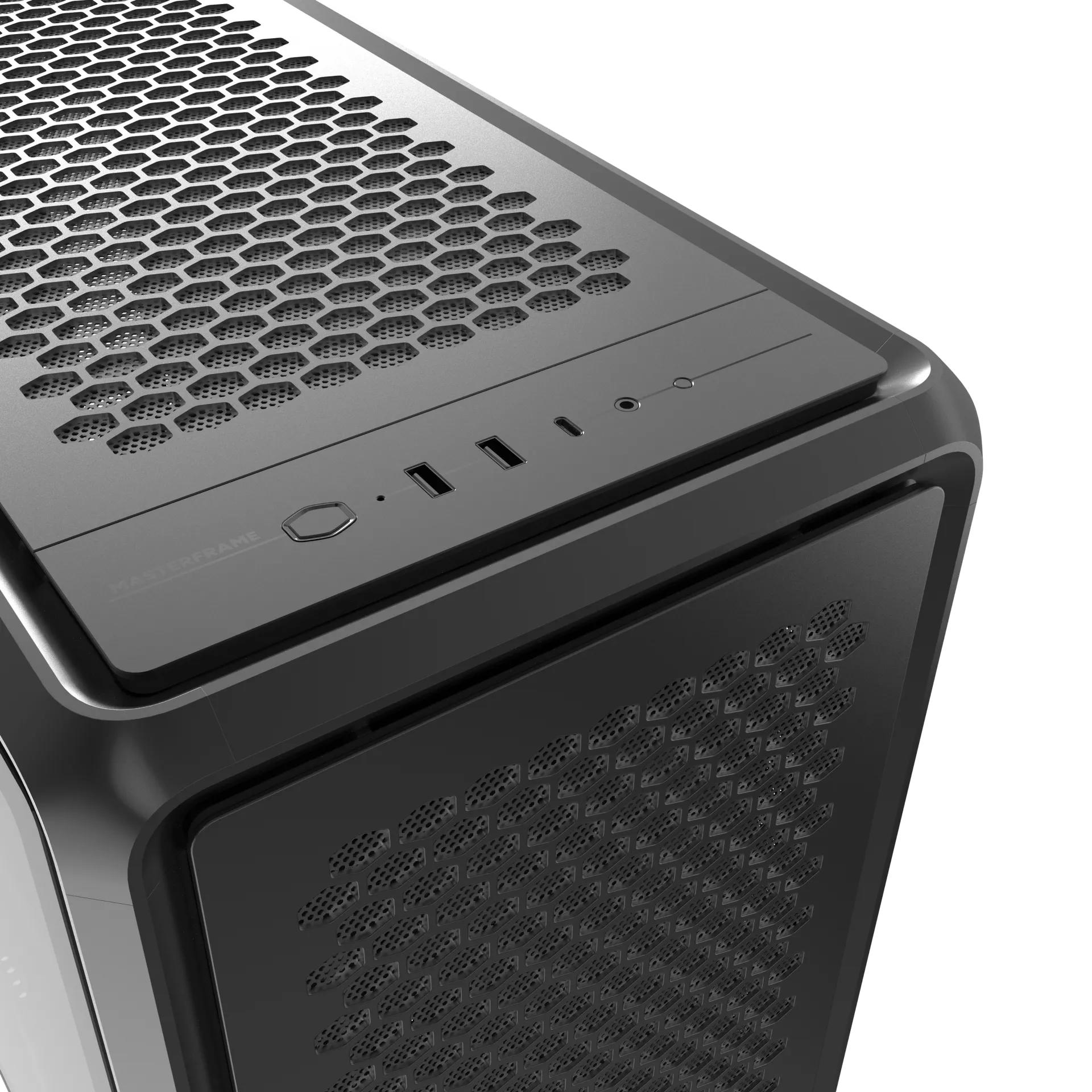 A large main feature product image of Cooler Master MasterFrame 600 Modular Mid Tower Case
