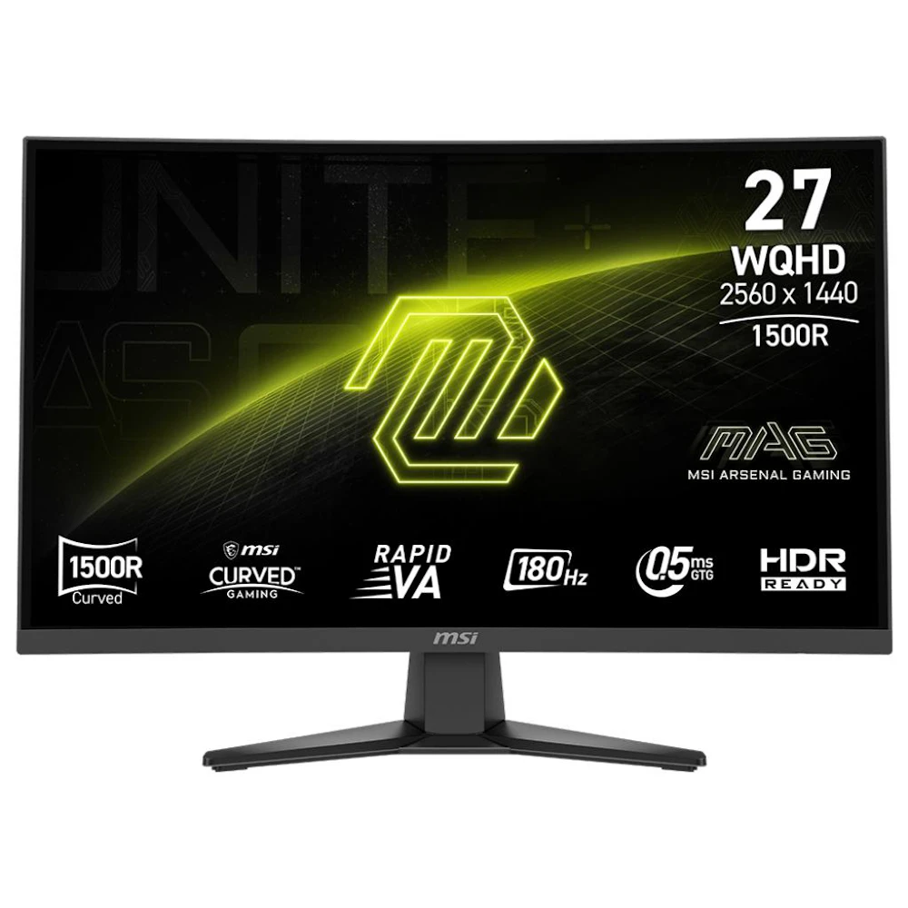 MSI MAG 275CQF E18 - 27" Curved 1440p 180Hz 0.5ms Fast VA Gaming Monitor