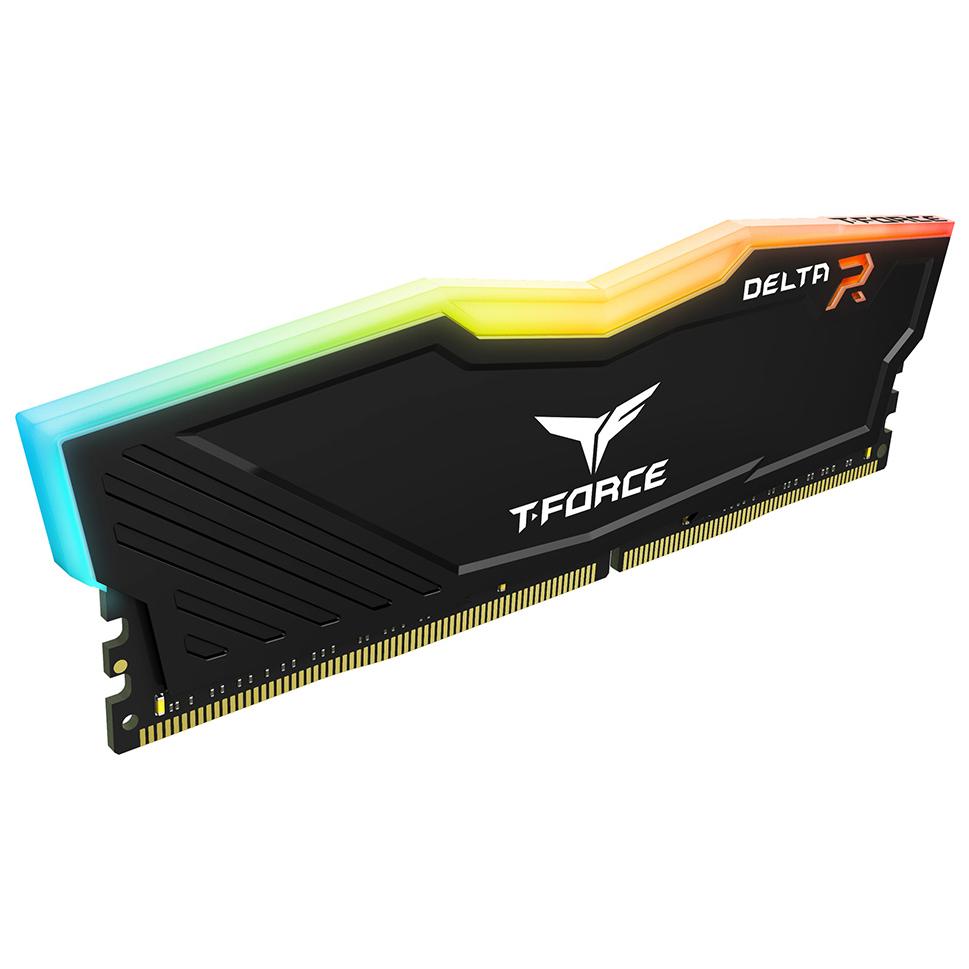A large main feature product image of Team T-Force Delta RGB 16GB Kit (2x8GB) DDR4-3200 C16