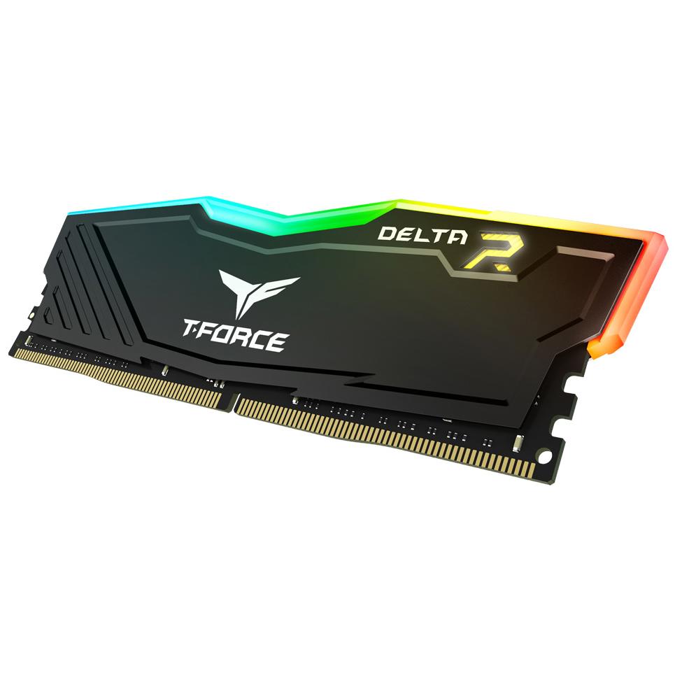 A large main feature product image of Team T-Force Delta RGB 16GB Kit (2x8GB) DDR4-3200 C16