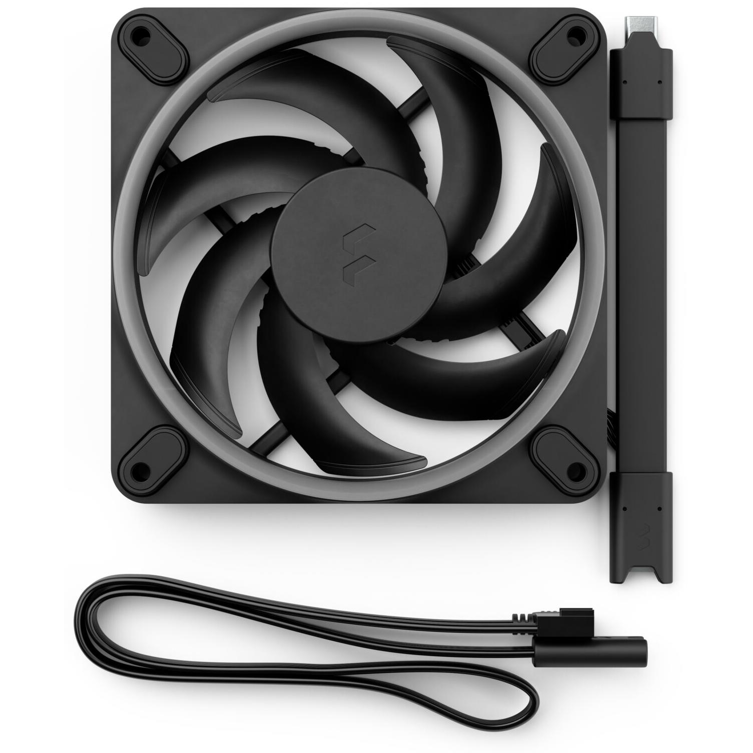 A large main feature product image of Fractal Design Momentum 12 RGB - 120mm LCP Case Fan (Black)
