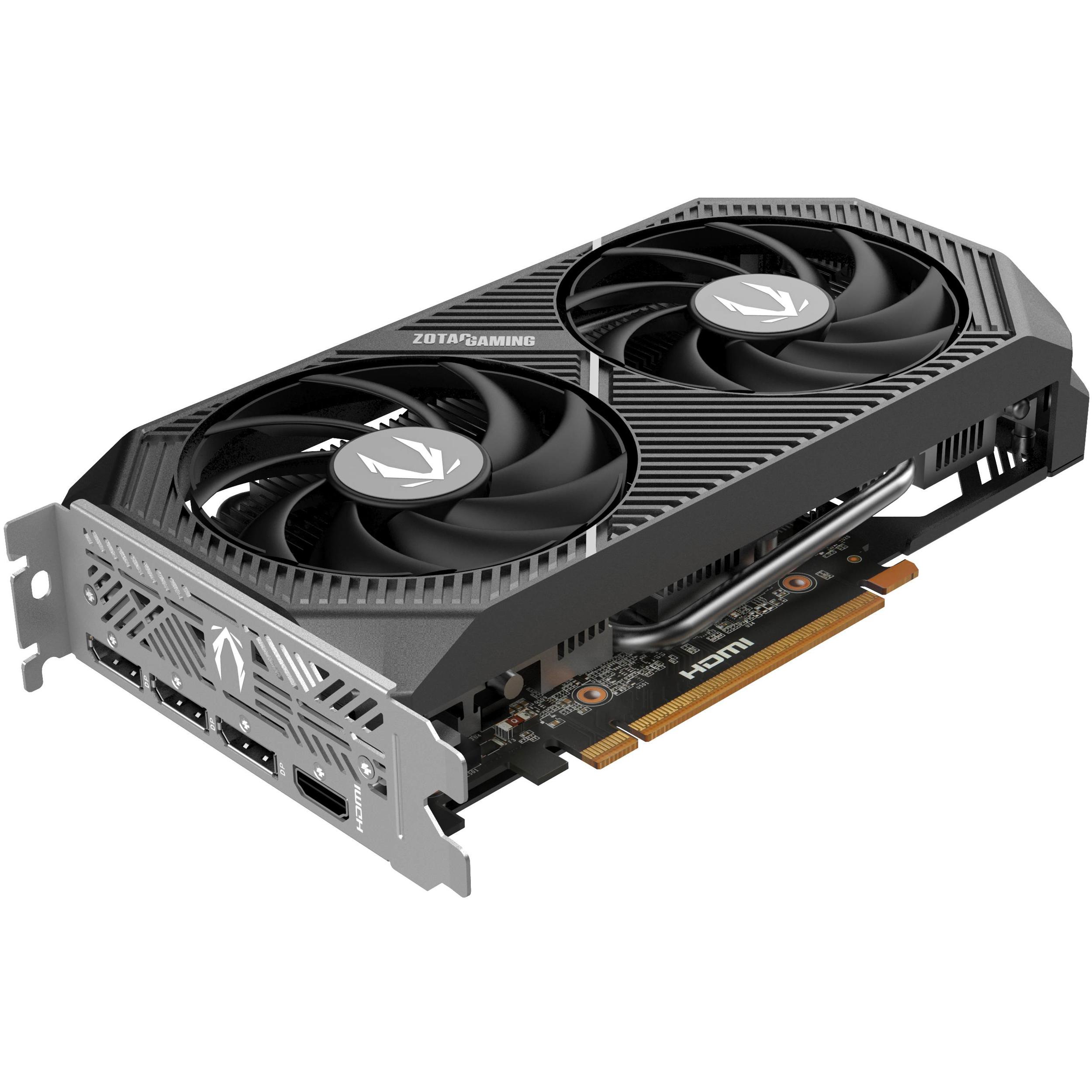 A large main feature product image of ZOTAC Gaming GeForce RTX 5050 Twin Edge OC 8GB GDDR6