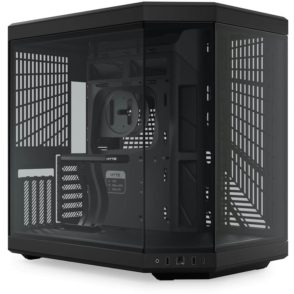 A large main feature product image of HYTE Y70 Tempered Glass Mid Tower Case (Pitch Black)
