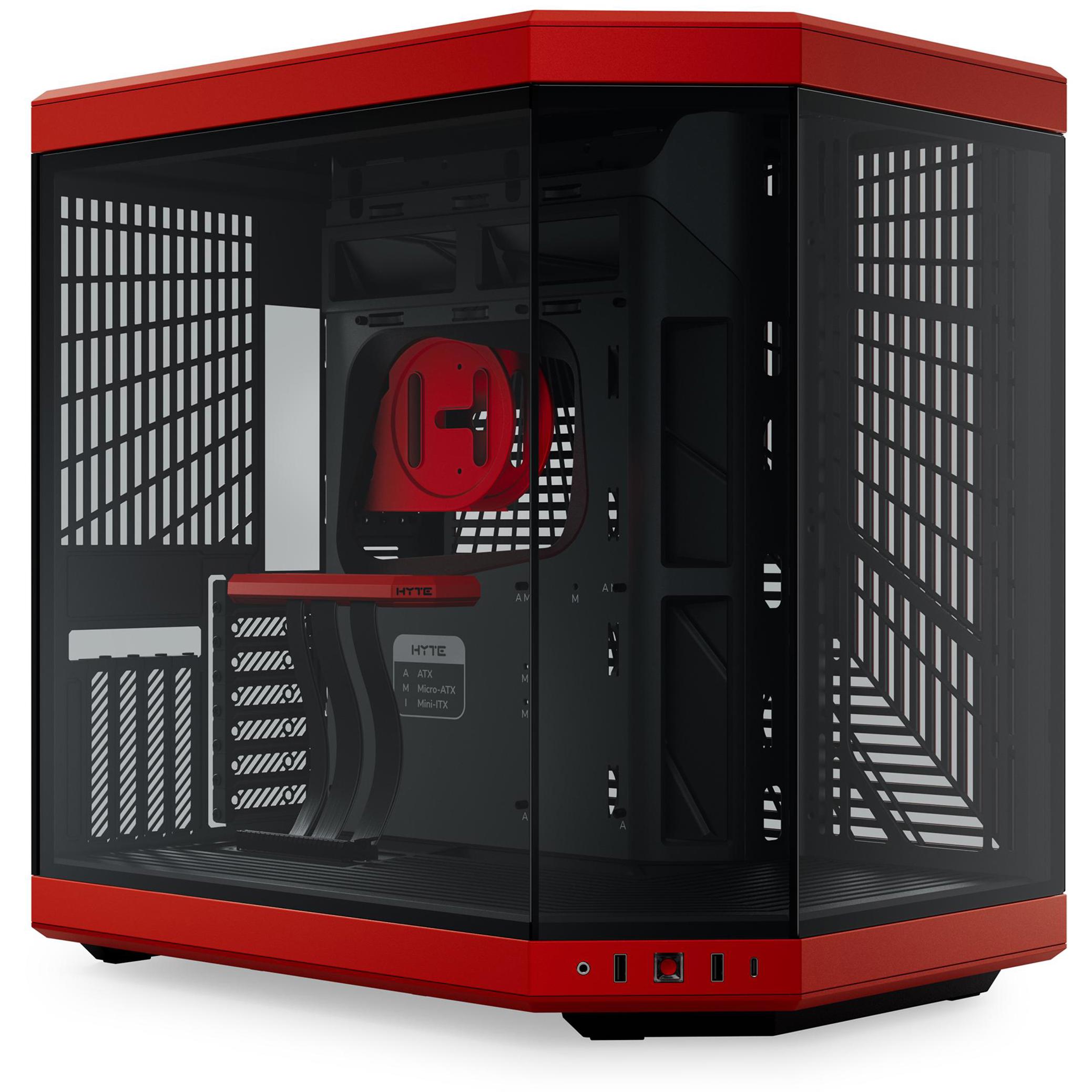 A large main feature product image of HYTE Y70 Tempered Glass Mid Tower Case (Black Cherry)