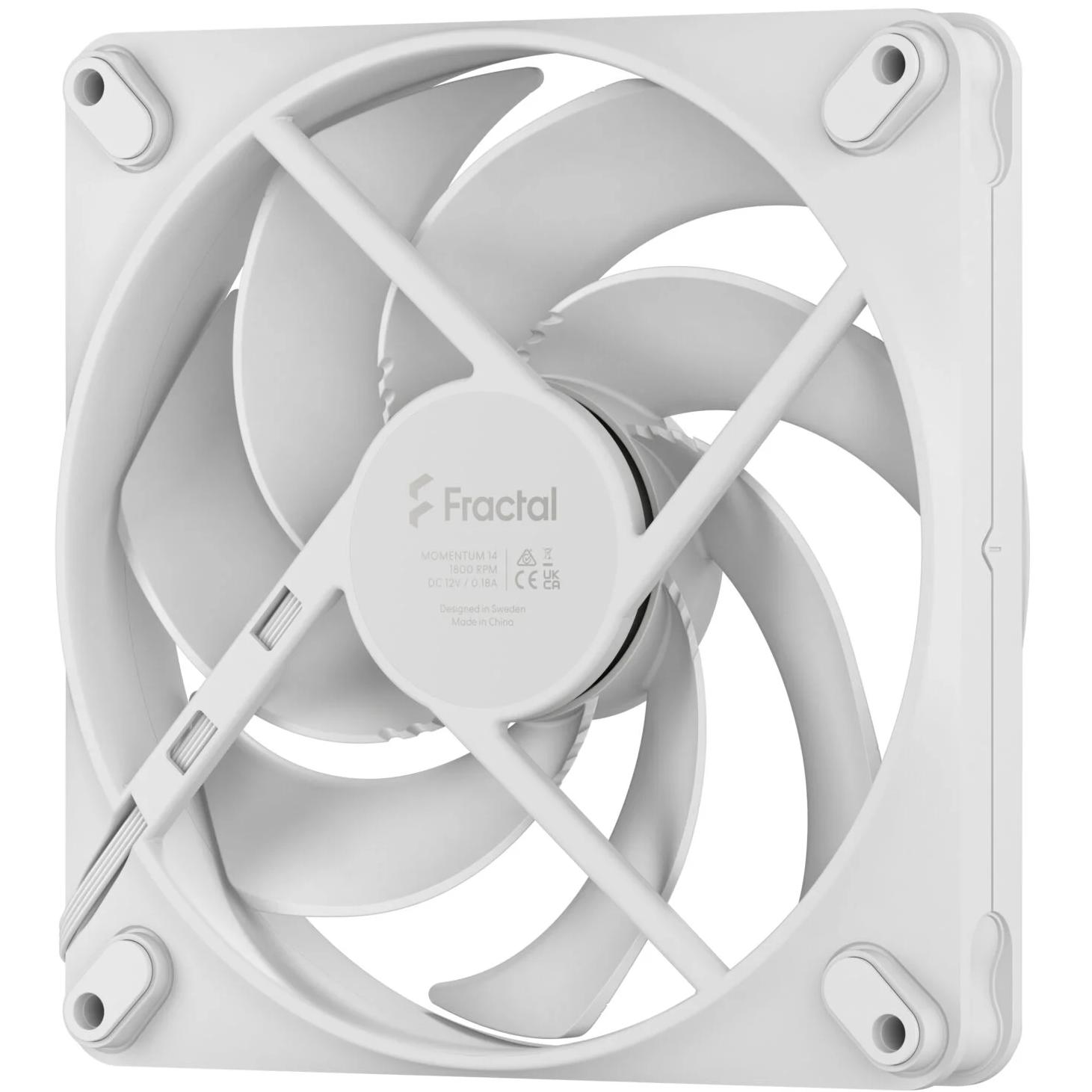 A large main feature product image of Fractal Design Momentum 14 - 140mm LCP Case Fan (White)