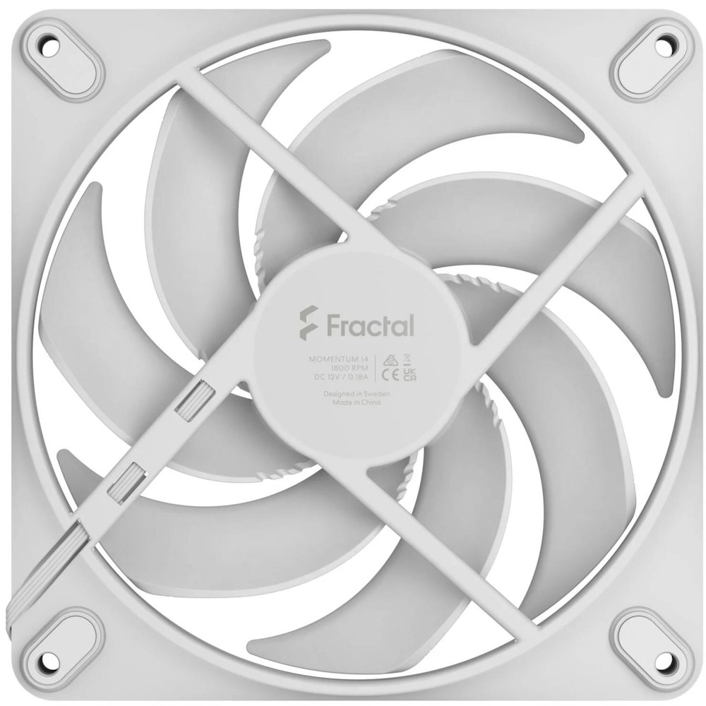 A large main feature product image of Fractal Design Momentum 14 - 140mm LCP Case Fan (White)