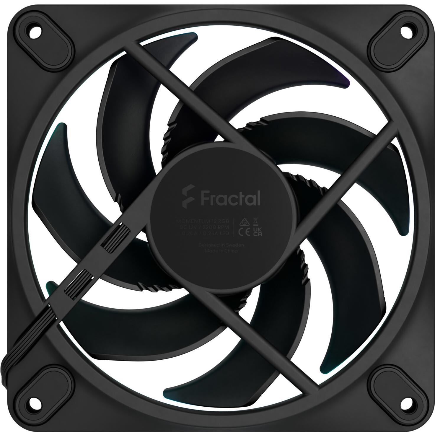 A large main feature product image of Fractal Design Momentum 14 RGB - 140mm LCP Case Fan (Black)