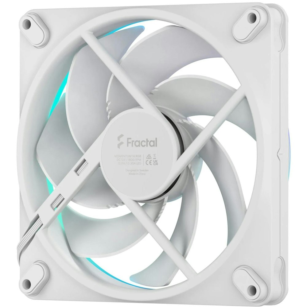 A large main feature product image of Fractal Design Momentum 14 RGB - 140mm LCP Case Fan (White)