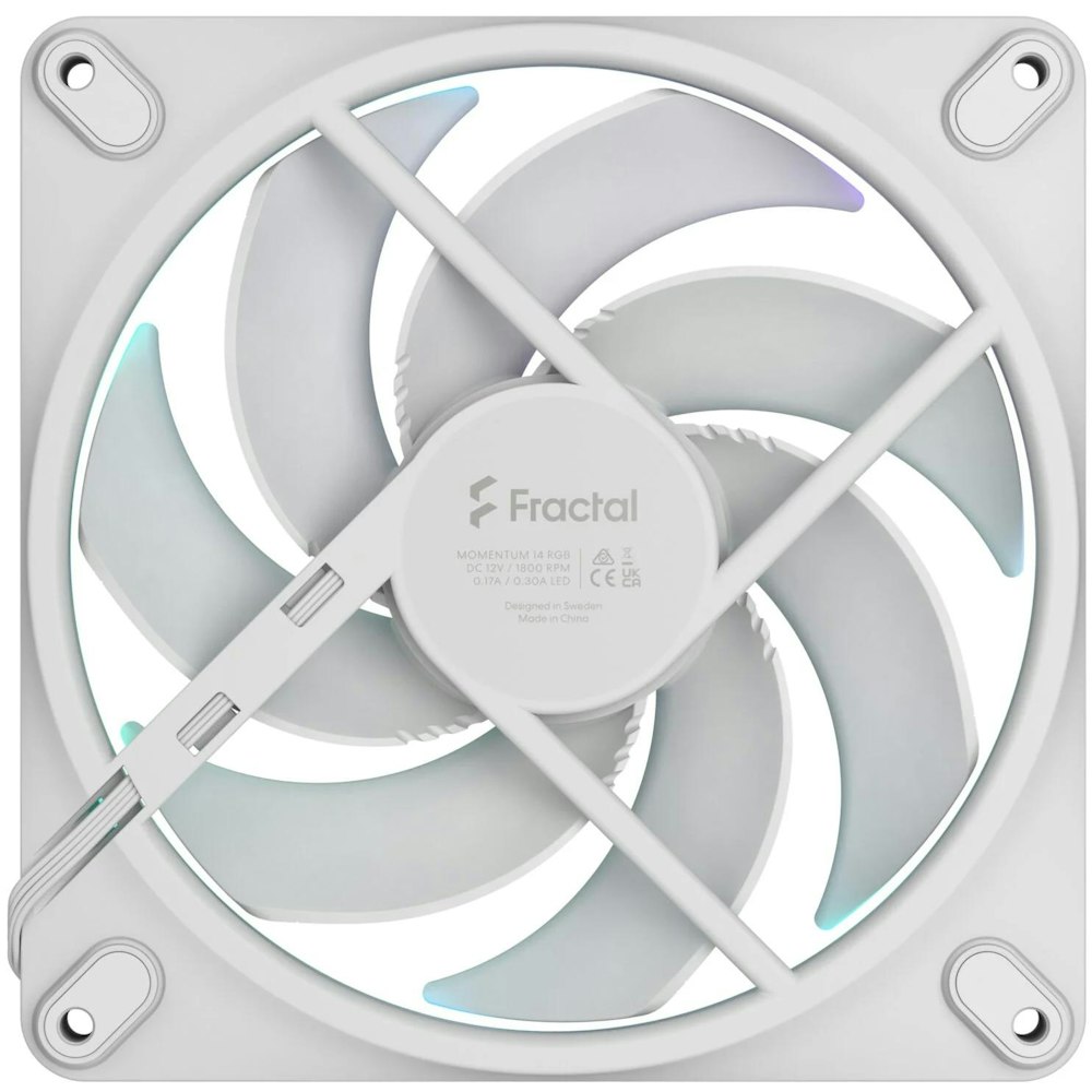 A large main feature product image of Fractal Design Momentum 14 RGB - 140mm LCP Case Fan (White)