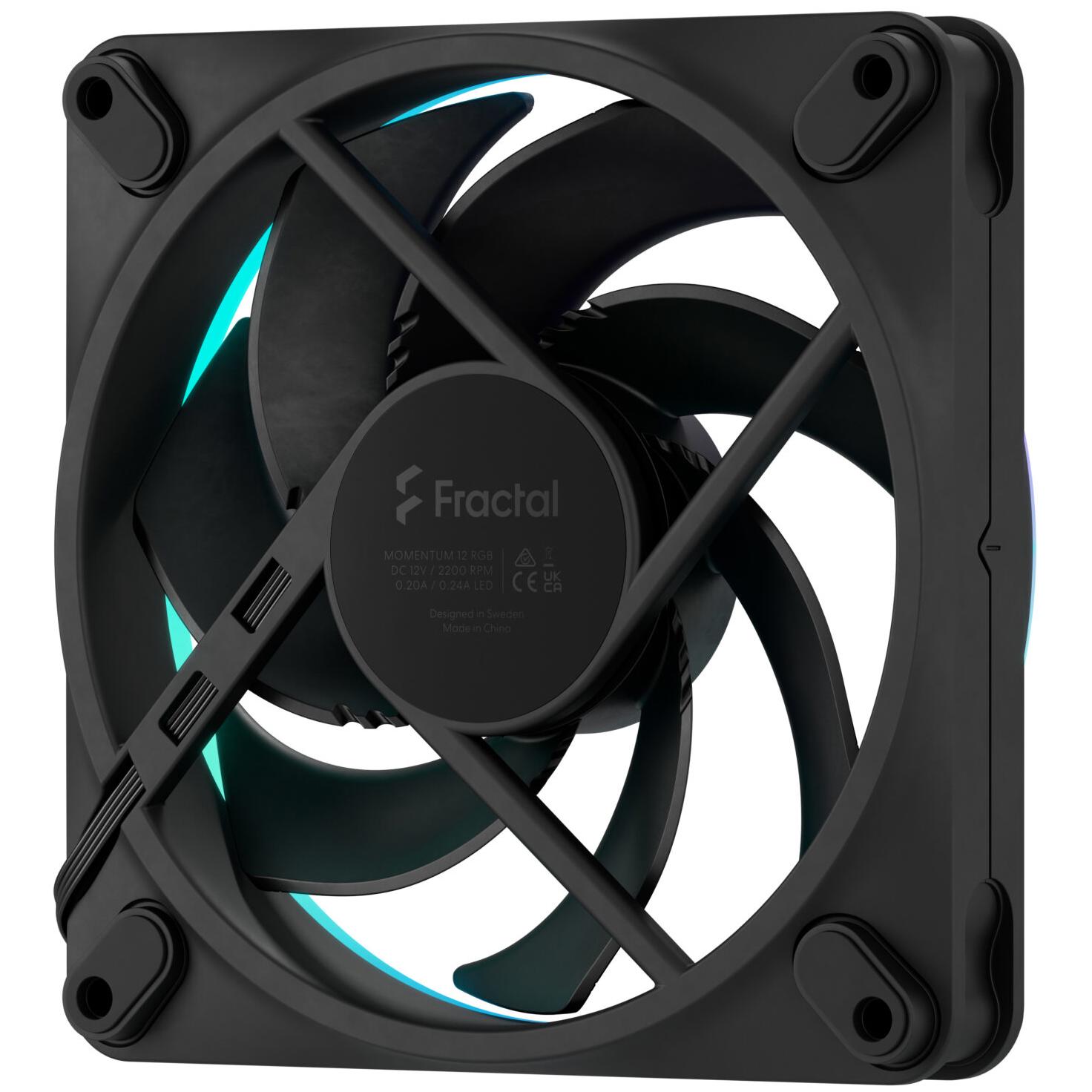 A large main feature product image of Fractal Design Momentum 14 RGB - 140mm LCP Case Fan 3-Pack (Black)