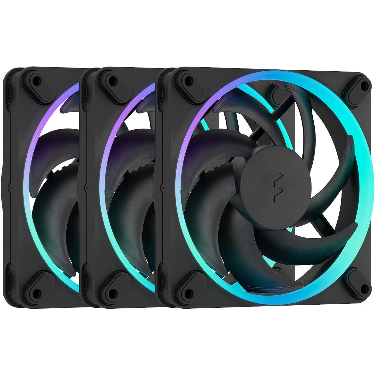 A large main feature product image of Fractal Design Momentum 14 RGB - 140mm LCP Case Fan 3-Pack (Black)