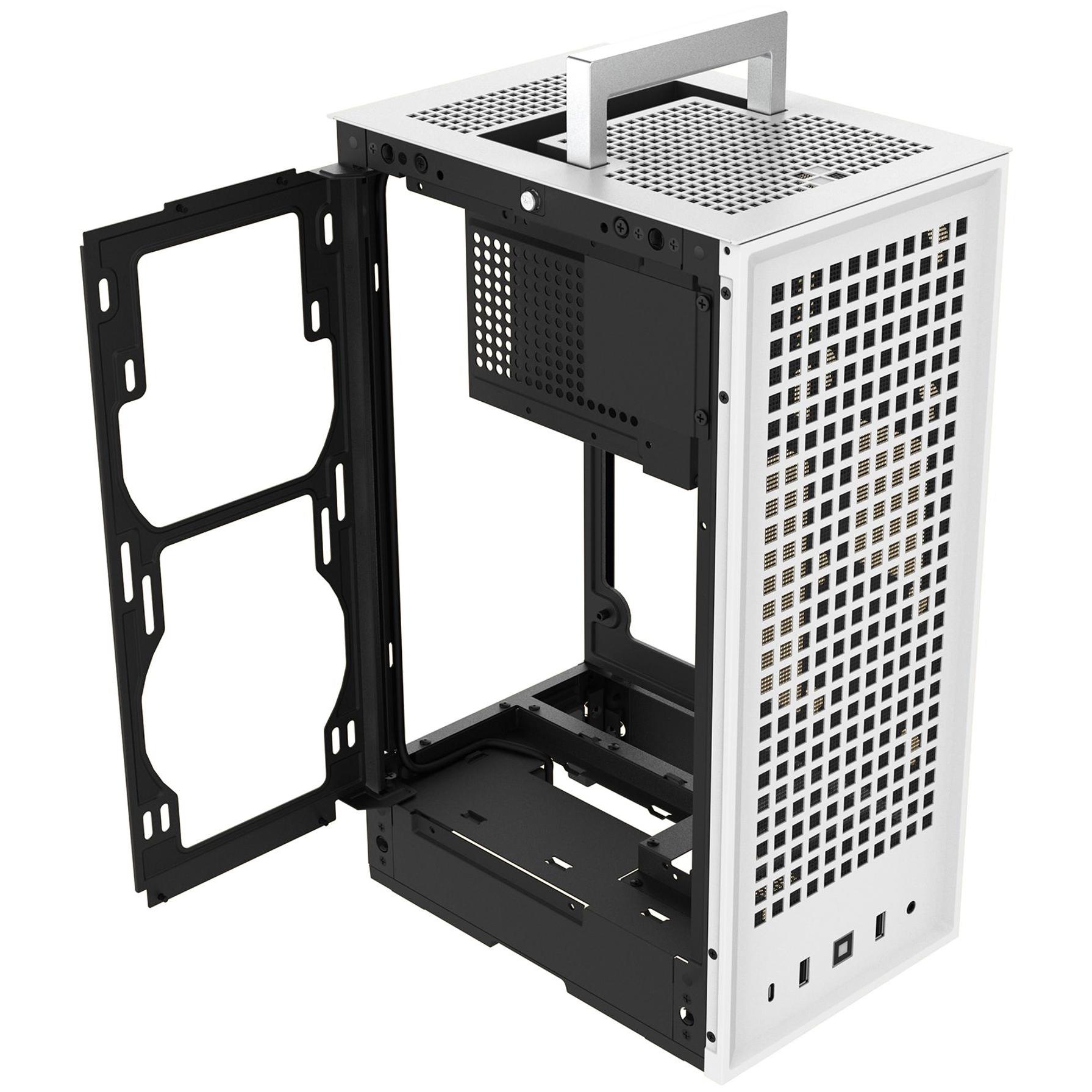 A large main feature product image of HYTE Revolt 3 Mesh SFF 18.4L Mini-ITX Case (Snow White)