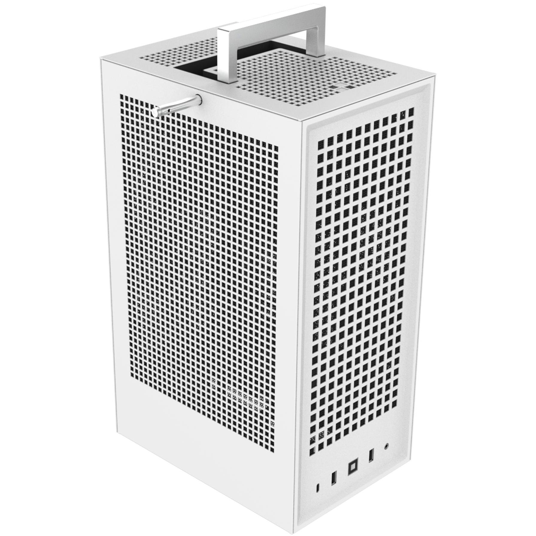 A large main feature product image of HYTE Revolt 3 Mesh SFF 18.4L Mini-ITX Case (Snow White)