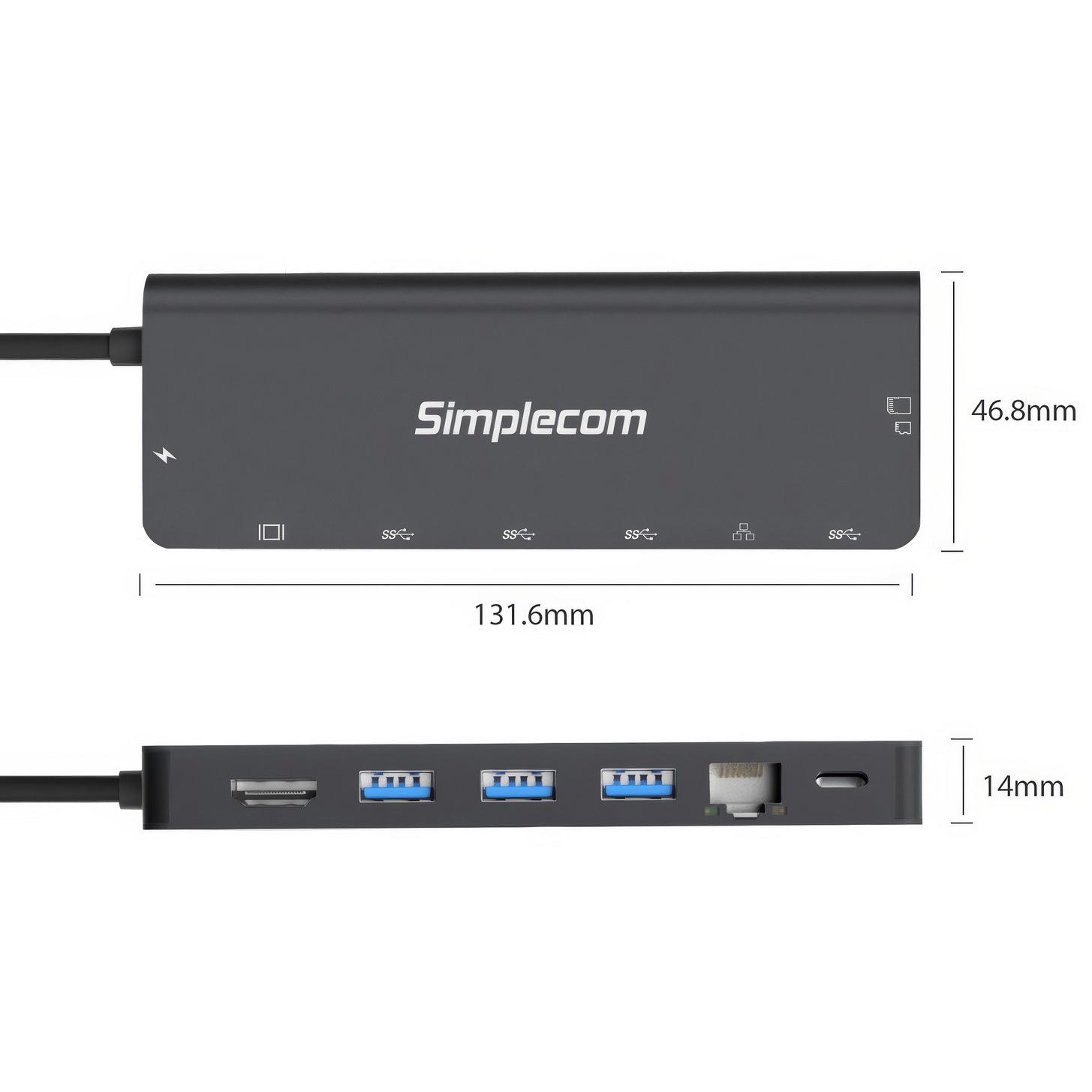 A large main feature product image of Simplecom CHT590 SuperSpeed 9-in-1 Multiport Docking Station