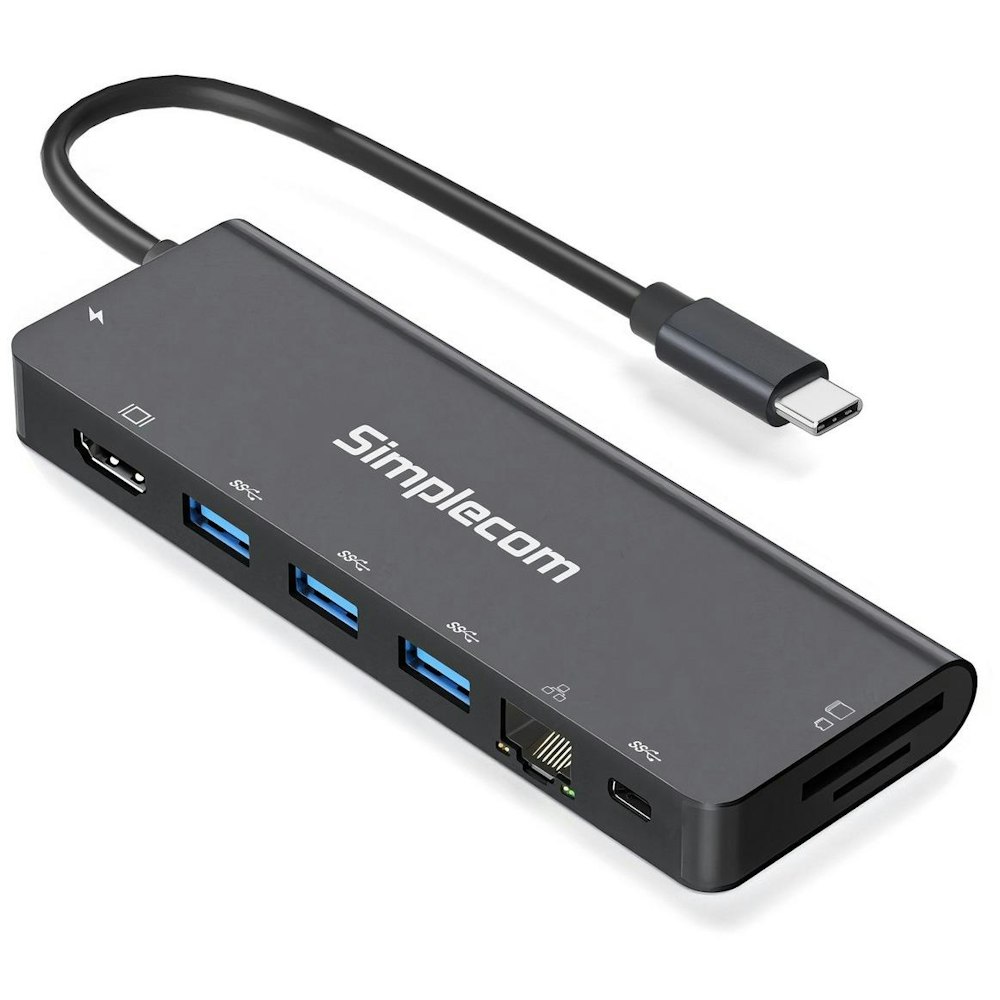 A large main feature product image of Simplecom CHT590 SuperSpeed 9-in-1 Multiport Docking Station