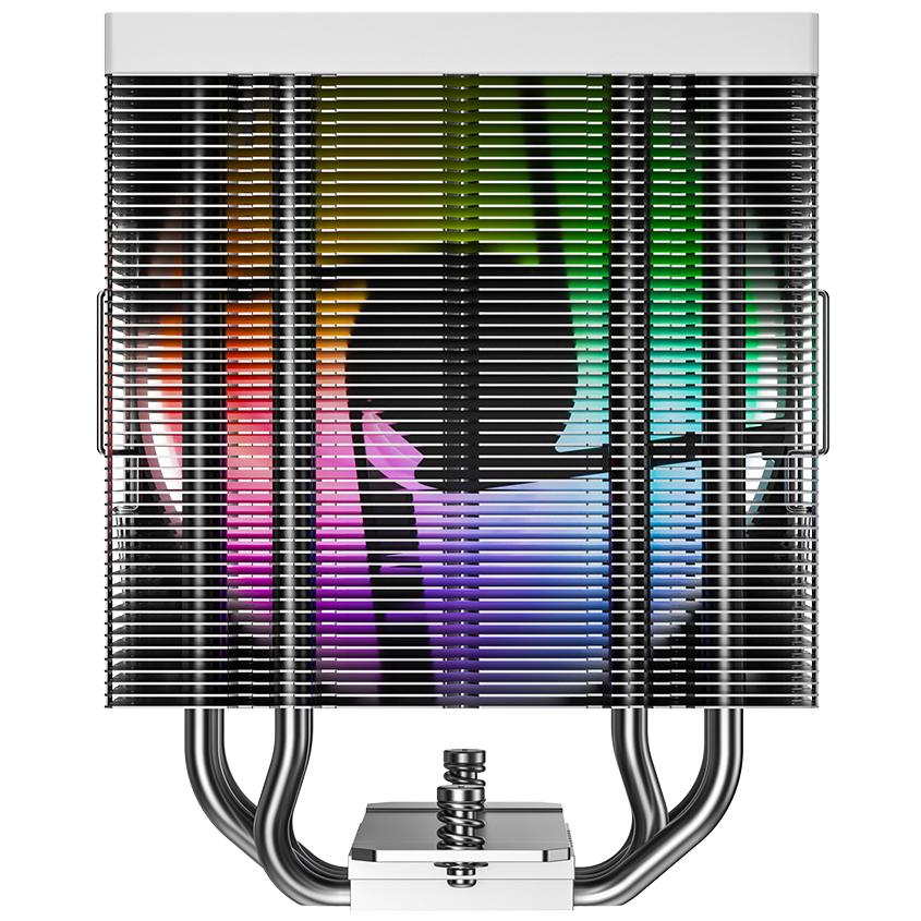 A large main feature product image of ID-COOLING FROZN A410 SE ARGB CPU Cooler (White)