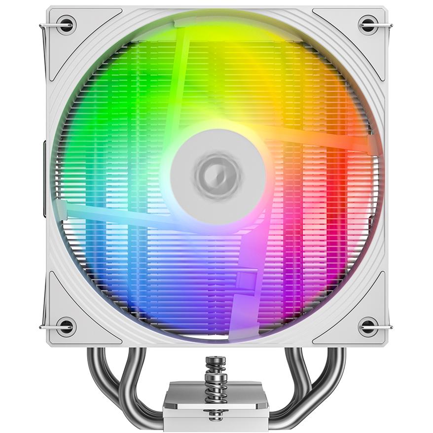 A large main feature product image of ID-COOLING FROZN A410 SE ARGB CPU Cooler (White)