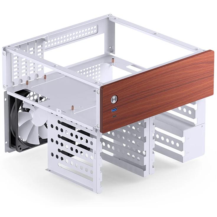 A large main feature product image of Jonsbo N4 - SFF 19.6L mATX 6+2-Bay NAS Case (White)