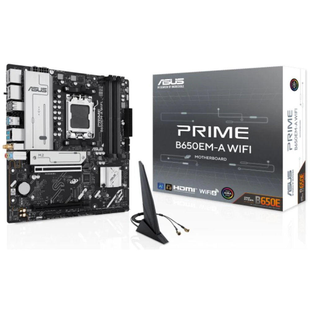 ASUS PRIME B650EM-A WiFi AM5 mATX Desktop Motherboard