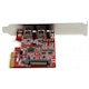 A small tile product image of Startech PCIe USB 3.1 Card - 2x USB C 3.1 Gen 2 10Gbps - PCIe Gen 3 x4 - ASM3142 Chipset - USB Type C PCI Express Card (PEXUSB312C3)