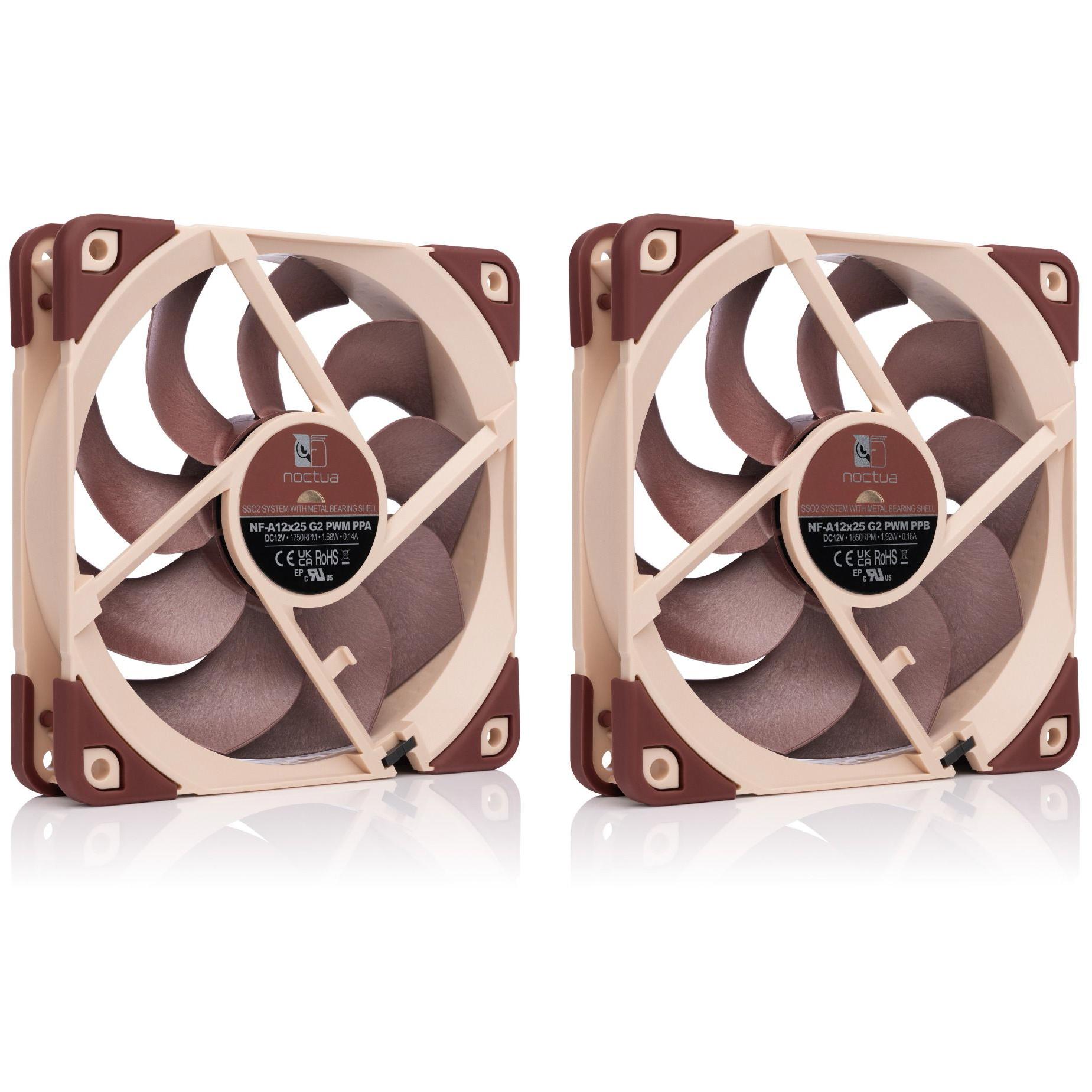 A large main feature product image of Noctua NF-A12X25 G2 PWM SX2-PP - 120mm x 25mm 1800RPM Cooling Fan (2 Pack)