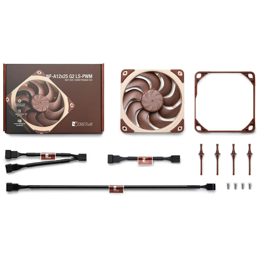 A large main feature product image of Noctua NF-A12x25 G2 LS-PWM - 120mm x 25mm 1100RPM Cooling Fan