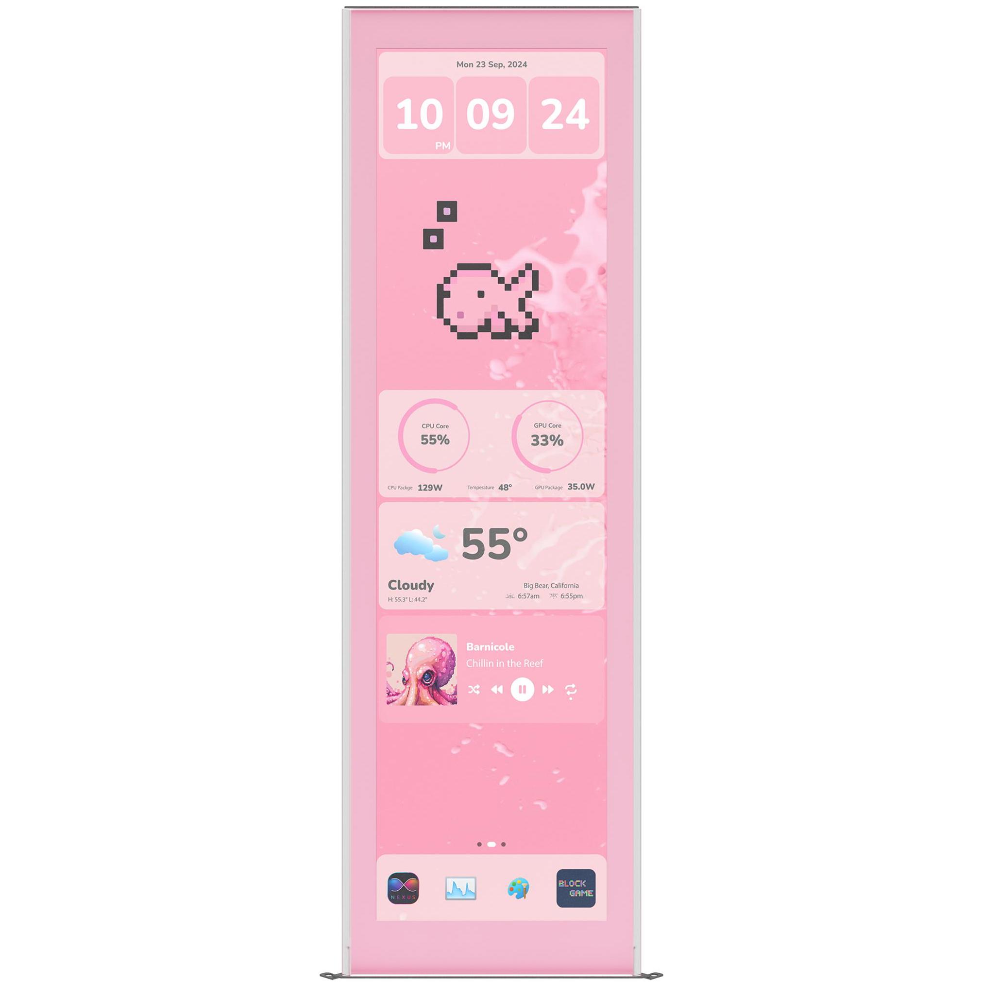 A large main feature product image of HYTE 14.9" Touch Infinite LCD Display Upgrade for Y70 (Strawberry Milk)