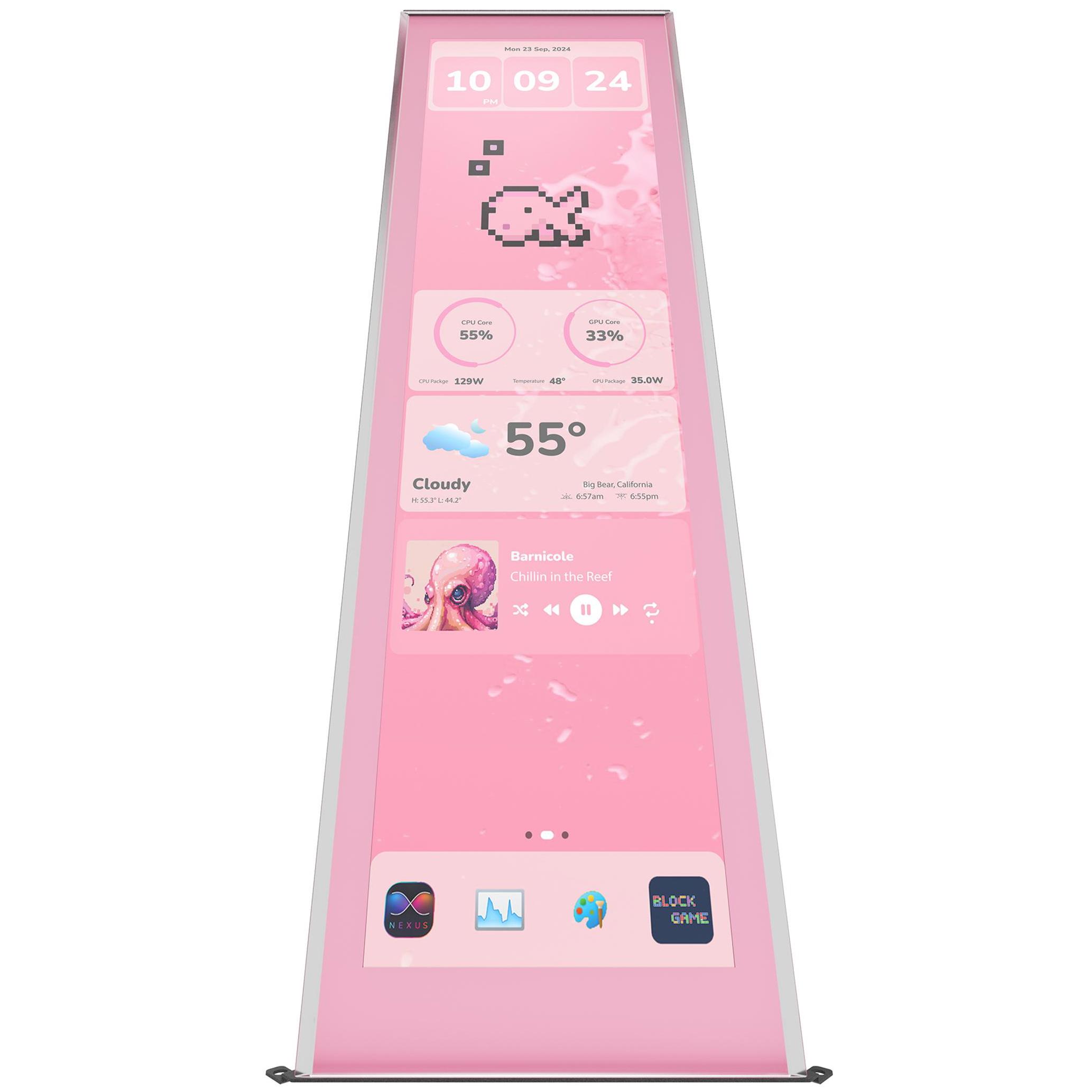 A large main feature product image of HYTE 14.9" Touch Infinite LCD Display Upgrade for Y70 (Strawberry Milk)