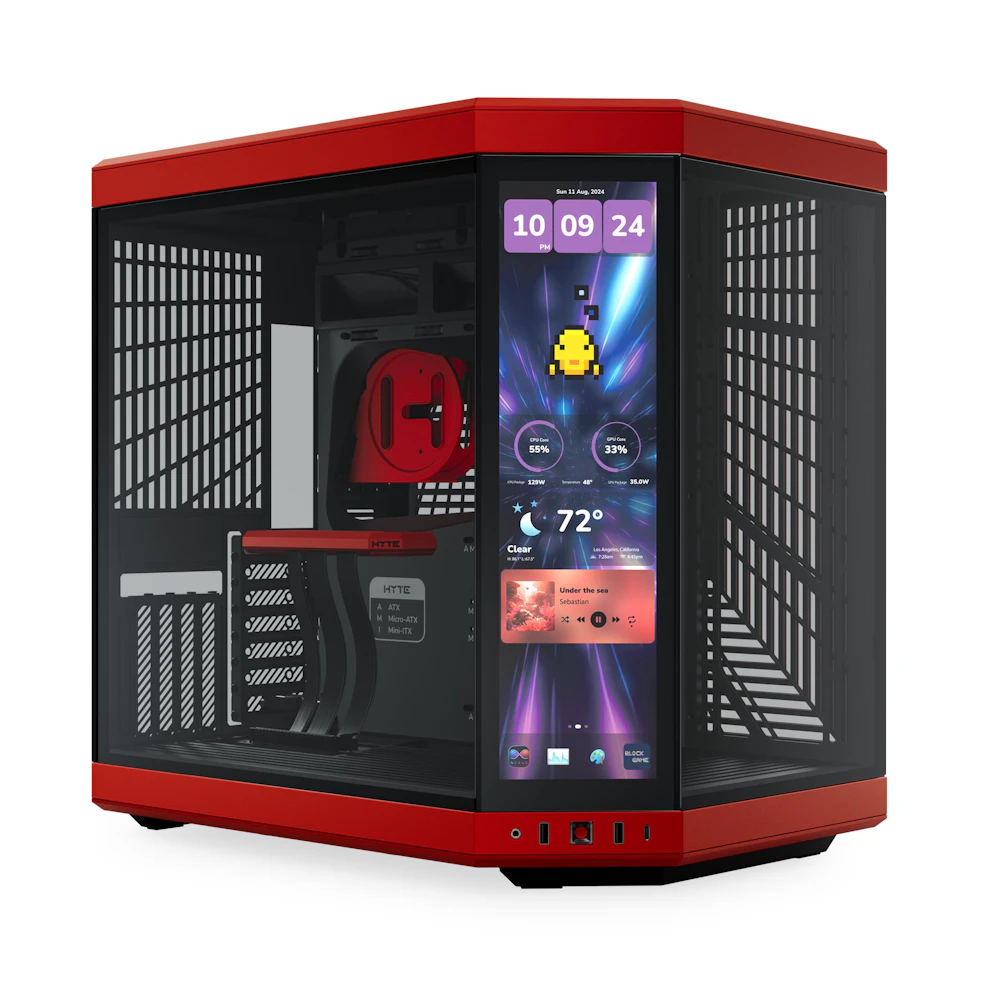 HYTE Y70 Touch Infinite Mid Tower Case w/ LCD (Black Cherry)