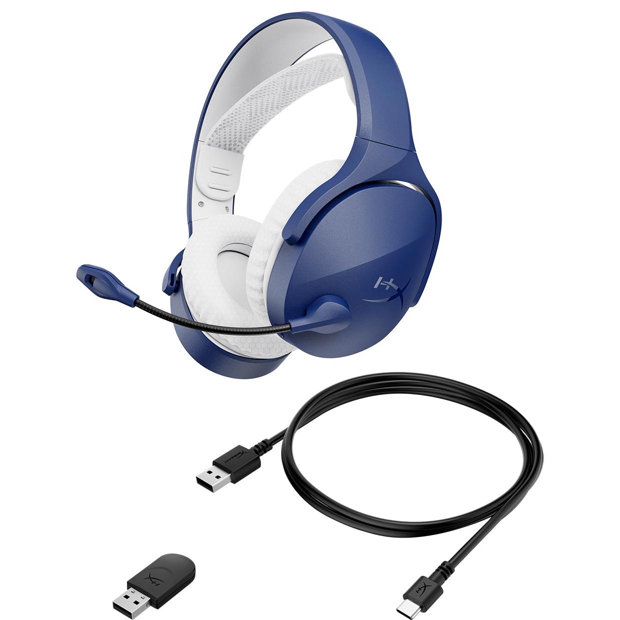 A large main feature product image of HyperX Cloud Jet - Wireless Gaming Headset (Blue)