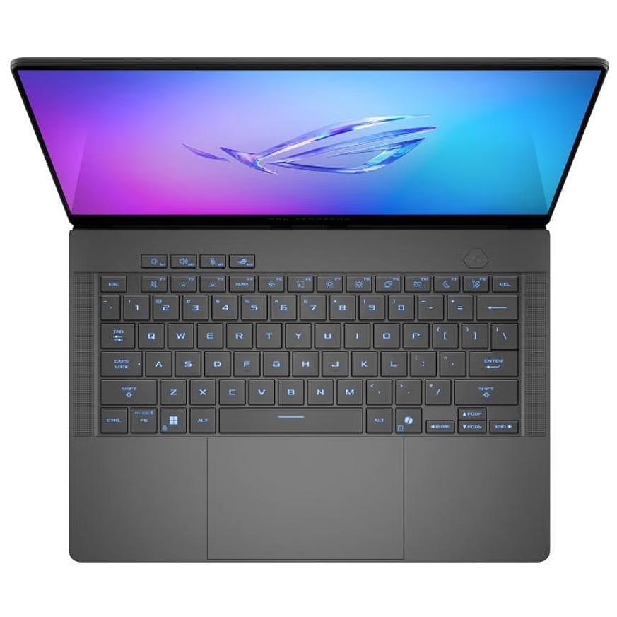 A large main feature product image of ASUS ROG Zephyrus G14 (GA403) - 14" 3K 120Hz OLED, Ryzen AI 9 HX 370, RTX 5070, 32GB/1TB - Win 11 Pro Gaming Notebook