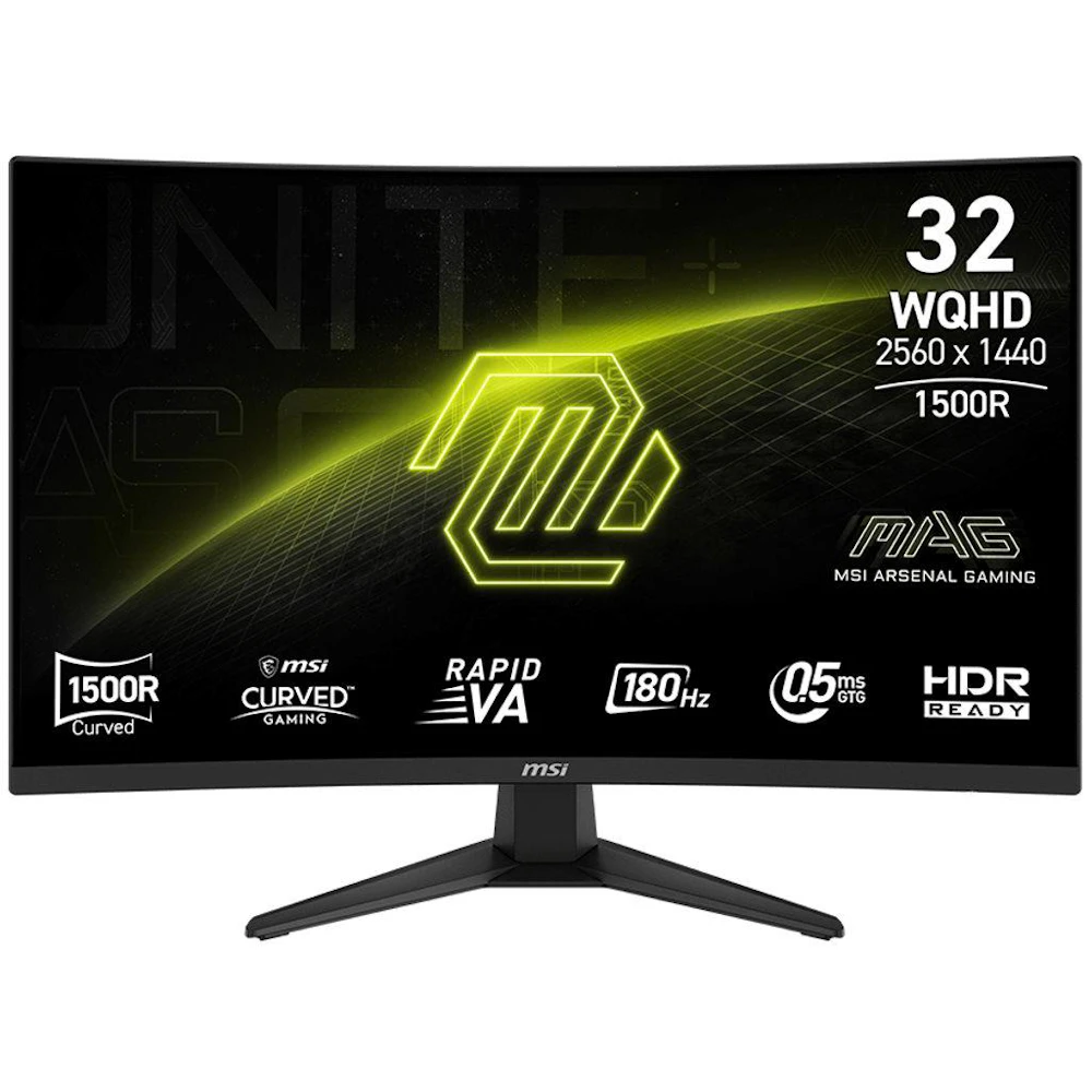 MSI MAG 321CQF E18 - 32" Curved 1440p 180Hz 0.5ms Rapid VA Gaming Monitor
