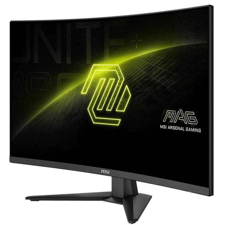 A large main feature product image of MSI MAG 321CQF E18 - 32" Curved 1440p 180Hz 0.5ms Rapid VA Gaming Monitor