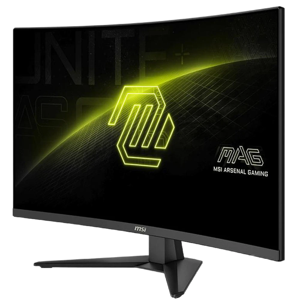 A large main feature product image of MSI MAG 321CQF E18 - 32" Curved 1440p 180Hz 0.5ms Rapid VA Gaming Monitor