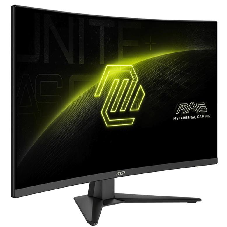 A large main feature product image of MSI MAG 321CQF E18 - 32" Curved 1440p 180Hz 0.5ms Rapid VA Gaming Monitor