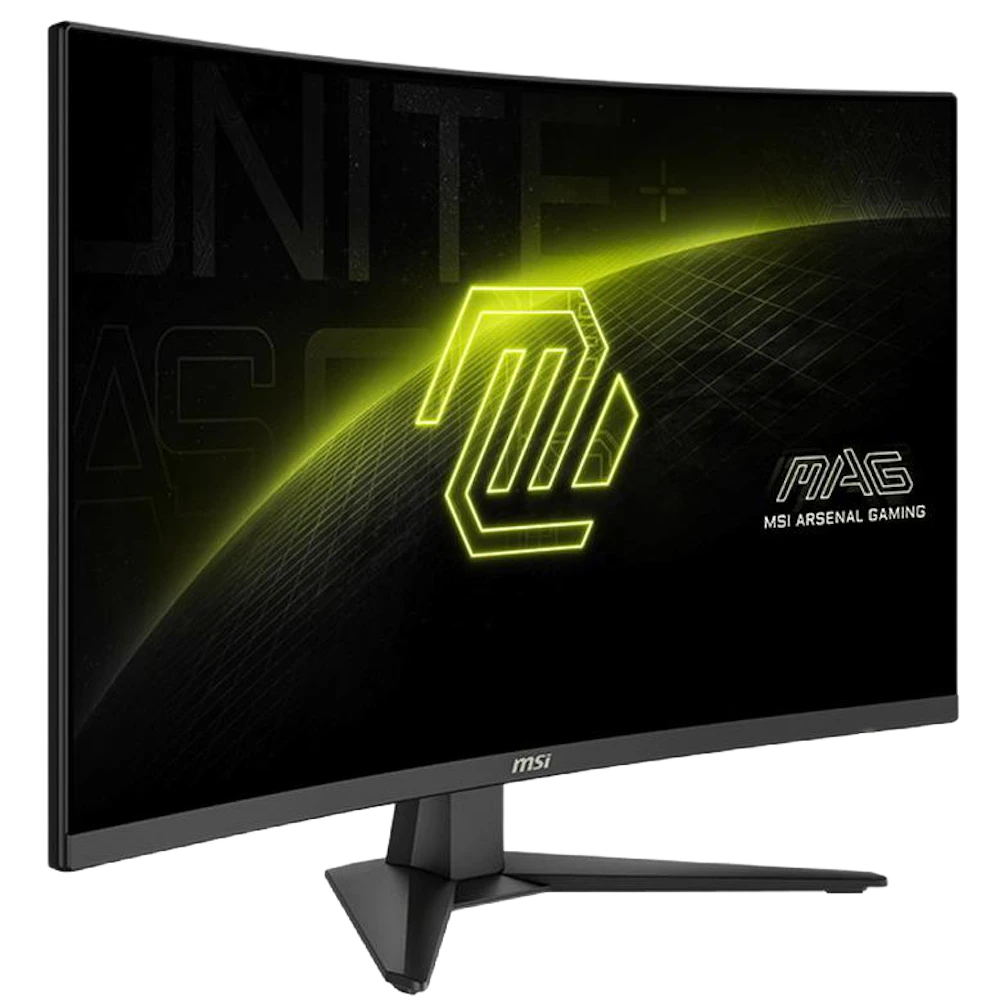 A large main feature product image of MSI MAG 321CQF E18 - 32" Curved 1440p 180Hz 0.5ms Rapid VA Gaming Monitor