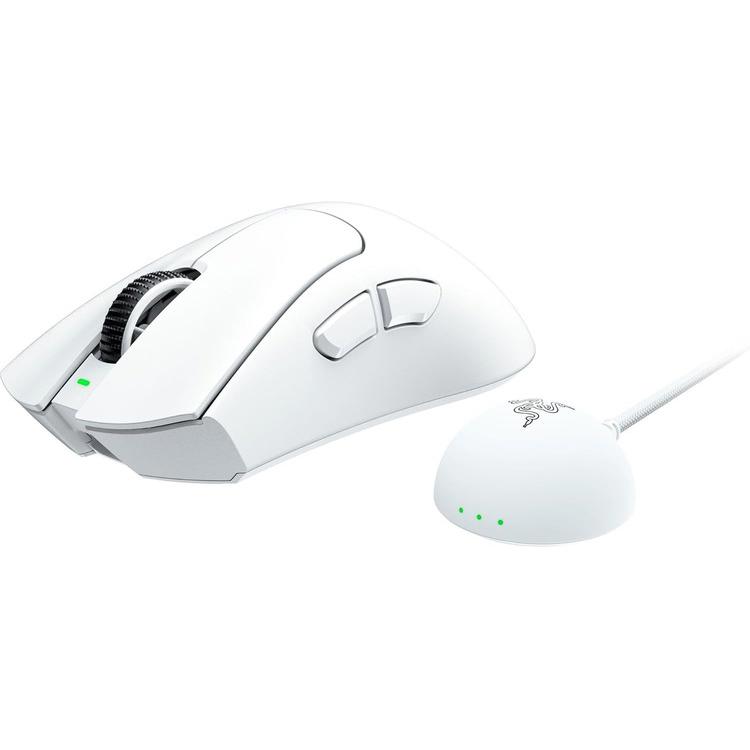 A large main feature product image of Razer DeathAdder V4 Pro - Wireless Lightweight Ergonomic eSports Mouse (White)