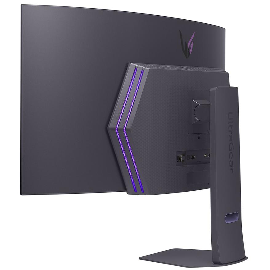 A large main feature product image of LG UltraGear OLED 45GX90SA-B - 45" Curved 1440p Ultrawide 240Hz 0.03ms Gaming Monitor