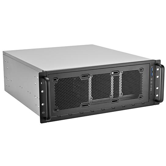A large main feature product image of SilverStone RM45-360 4U Rackmount Case