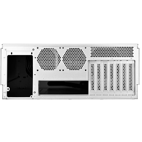 A large main feature product image of SilverStone RM43-324 4U 24-Bay Rackmount Storage Server Chassis w/ Mini-SAS Interface