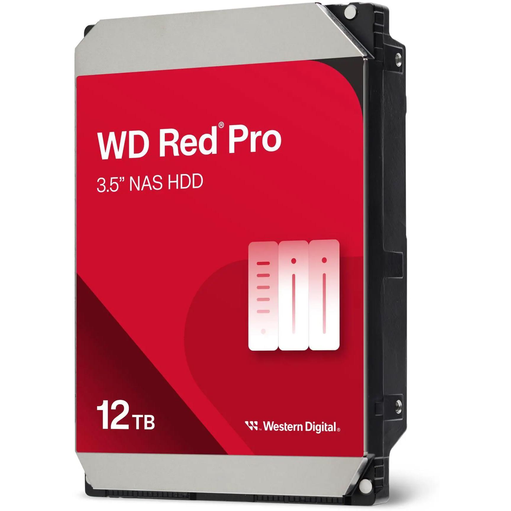 A large main feature product image of WD Red Pro 3.5" NAS HDD - 12TB 512MB