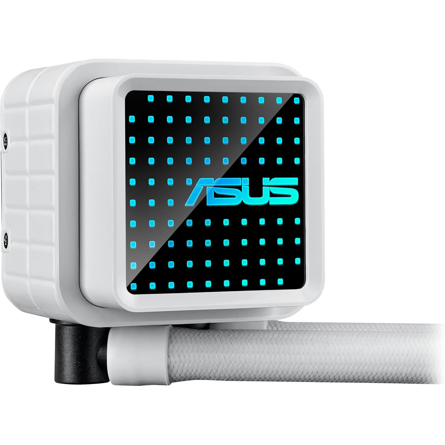 A large main feature product image of ASUS PRIME LC 360 ARGB 360mm AIO Liquid CPU Cooler - White