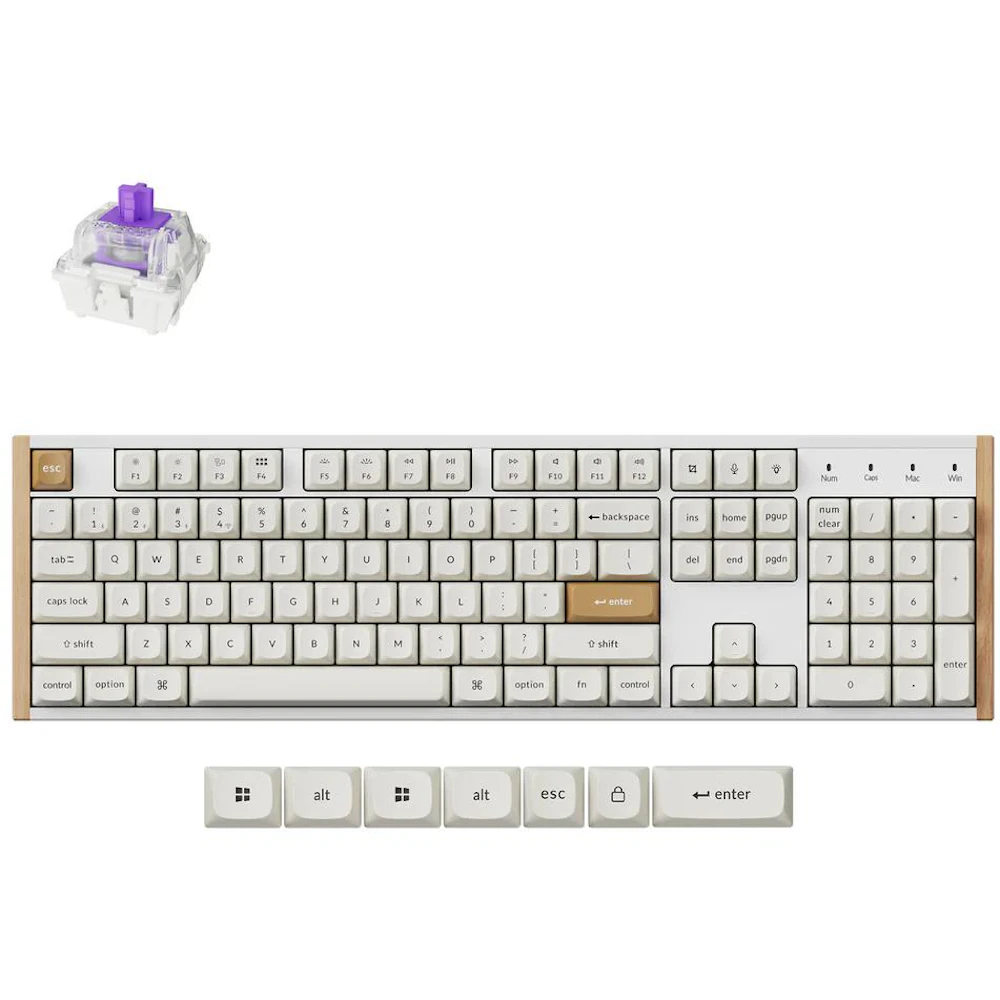 Keychron K10 HE Special Edition - Fullsize Wireless Magnetic Switch Custom Keyboard - White (Gateron Double-Rail Nebula Switch)