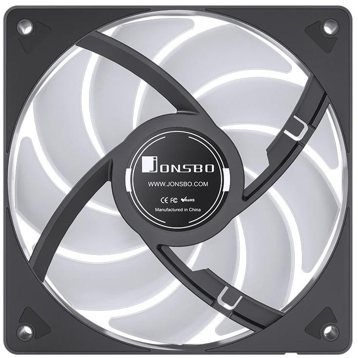 A large main feature product image of Jonsbo SL-120 ARGB 120mm PWM Reverse Blade Fan (Black)
