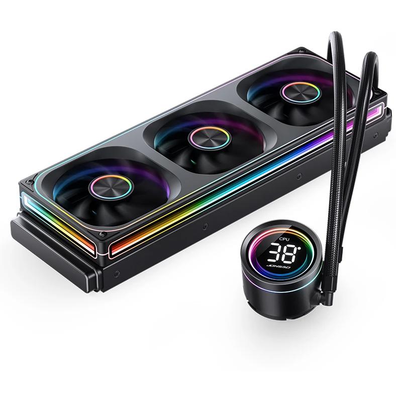 A large main feature product image of Jonsbo TH-360 ARGB 360mm LCD AIO CPU Liquid Cooler (Black)