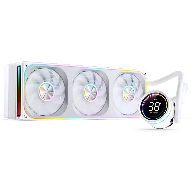 A large main feature product image of Jonsbo TH-360 ARGB 360mm LCD AIO CPU Liquid Cooler (White)