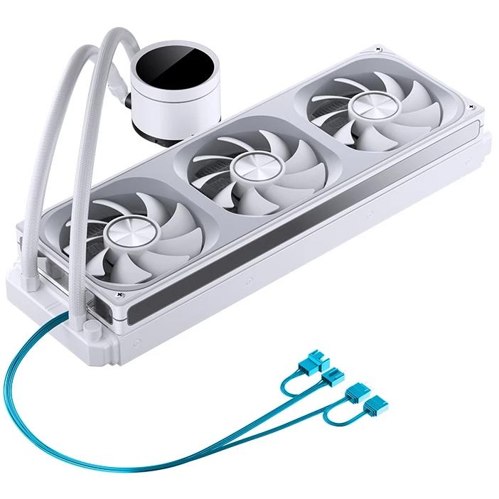 A large main feature product image of Jonsbo TH-360 ARGB 360mm LCD AIO CPU Liquid Cooler (White)